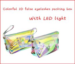 New wholesale soft 3D mink eyelashes packaging box lash boxes packaging custom logo faux strip empty case with LED light5439351