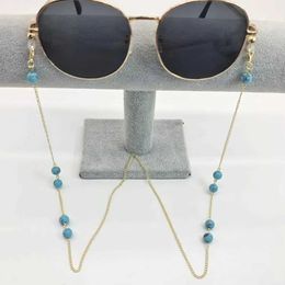 Eyeglasses chains Preserving Colour Plated Glasses Chain Eyeglass Necklace Natural Stone Charm Eyewear Strap Holder Reading Glasses Retainer
