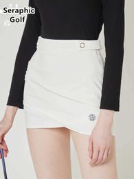 Women's Tracksuits Korean Spring Womens Short Skirt Anti-glare Half Dress Breathable High-waisted Ladies Girls Skort Sports Tennis Clothes Y240507