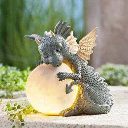 Sculptures 3D Small Dinosaur Shape Sleep Sculpture Resin Table Lamps Decor Night Lights Dragon Model Garden Outdoor Courtyard Decoration