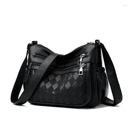 Drawstring Crossbody Bags For Women Leather Cross Body Purses Cute Designer Handbags Shoulder Bag Medium Size