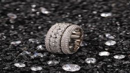 rotatable cuban ring fashion hip hop ring Jewellery mens gold silver rings quality iced out rings4953430
