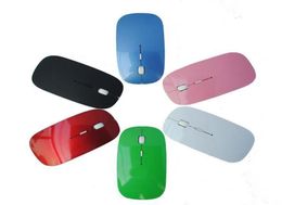 Top Quality Mice ultra thin wireless mouse Candy color and receiver 24G USB optical Colorful Special offer computer mouses9023715