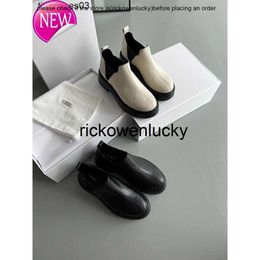 Dress Shoes Designer THE ROW MARTIN Boots Women's Autumn New Type Tight Heightened Thick Sole Chelsea Boots