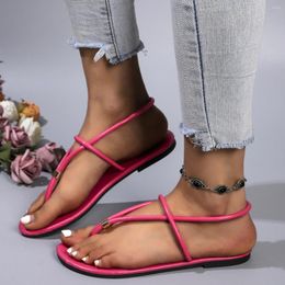 Sandals Designer Women Summer Shoes For 2024 Trend Open Toe Ankle Strap Beach Flat Heeled Sandalias De Mujer