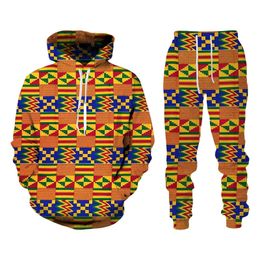 Ethnic Style African Danshiki Folk Custom 3d Print Hoodies Trousers Suits Men Women Tracksuit 2pcs Sets Clothing Plus Size S-6XL 240420