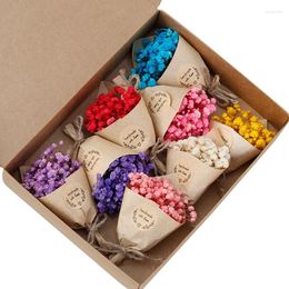 Decorative Flowers 6/8PCS Sky Flower Bouquets Dried Perpetual Small Sets DIY Gift Box Decoration Holiday