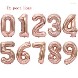 Party Decoration 300pcs Large 40"inch Rose Gold Number Balloons For 1st Birthday Decor Foil Ballon Digit 0-9 Helium Globos Anniversary