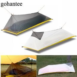 230g260g Ultralight 1 Person Outdoor Camping Tent Summer Mesh Tent 40D 210T Nylon Body Inner Tent Vent Mosquito Net 3-4 Seasons 240507