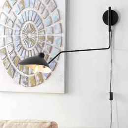 Wall Lamps Modern Long Pole Rocker Arm LED Rotatable Lamp Bedroom Bedside Study Living Room Reading Duckbill Light