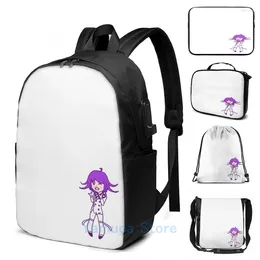 Backpack Funny Graphic Print Kokichi Ouma Finger Guns USB Charge Men School Bags Women Bag Travel Laptop