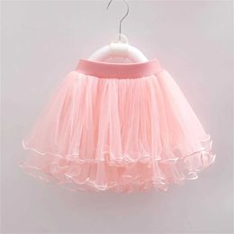 tutu Dress 2024 Summer Infant Baby Girls Mesh Tutu Skirt Kids Solid Color Gauze Miniskirt for Little Girls Skirts Children Clothing 1-14T d240507