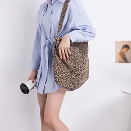 Bag 2024 Sexy Leopard Canvas Shoulder Bags Lightweight Eco Friendly Shopping Large Capacity Purses