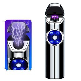 High Quality Three Flames Arc Electric Lighters Rechargeable Encendedor With Led Battery Indicator For Cigar
