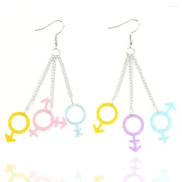 Dangle Earrings Cute Colourful Acrylic Male Female Symbols Drop For Women Long Chains Tassel Fashion Party Jewellery