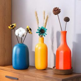 Vases Vase Decoration Nordic Bright Face Morandi Colour Small With Dried Flowers Table Home Aesthetics