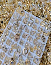 100PCS Luxury Nail Charms Bulk Random Nail Zircon s Deocration Shiny Alloy Jewelry For Gold Nail Art Accessories 2205278276520