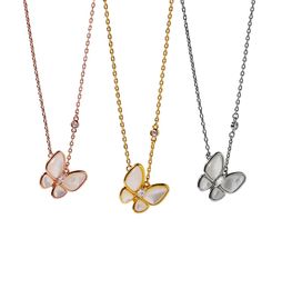 S925 Fashion Classic Sweet Shell 4Fourleaf Clover Butterfly Necklace Malachite Pendant Chain for WomenGirls Valentine039s Mo8900297