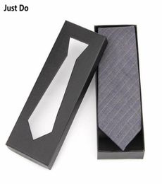 Black Cardboard Gift Box for Necktie 215835cm 20pcsThick Paperboard Necktie Packing boxes with window1384197