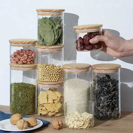 Storage Boxes Bins jars kitchen grain storage boxes food grade bottles tea with lids 5-6-piece set Q240506