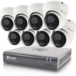 Swann 8 Channel Home DVR Security Camera System with 1TB HDD, 8 Dome Cameras, 1080p Full HD Video, Indoor/Outdoor Surveillance, Heat Motion Detection