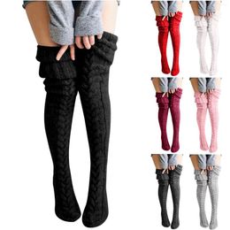 Women Socks Casual Soft Cotton Long Solid Print Thicker High Floor Over Knee Carpet Warm For Autumn Winter Medias