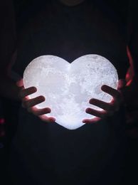 Love Moon Light 3D gedrucktes LED -Licht