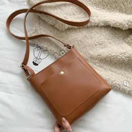 Bag Women Messenger Bags Solid Colour Leather Crossbody Shoulder Casual Shopping Small Phone Pockets Zipper Ladies