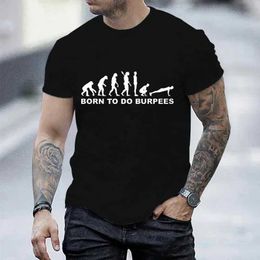 Men's T-Shirts New Fashion T-shirts for Men Evolution Burps Instructor Crossfit Funny T Shirt Short Slve Oversized T Shirt Men Brand Ts T240506