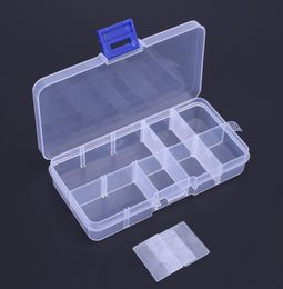 New 10 Compartments Pouch Storage Box Transparent Fishing Lure Square Fishing Box Spoon Hook Lure Tackle Boxs Fish Accessory Boxs9989964