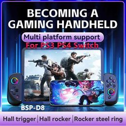 ks D8 Telescopic Game Controller RGB Light Mobile Phone Gamepad with Turbo/6 axis Gyro/Vibration for Android iOS Switch PC J240507