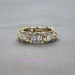 Women Band Tiifeany Ring Jewellery High Edition Cross Diamond for Men and Couples Personalised Advanced Fashionable Trendy