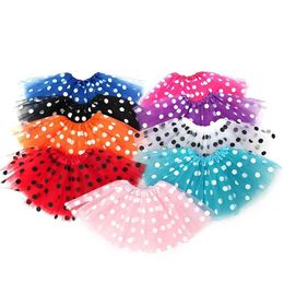 tutu Dress 2-8 Years Toddler Kids Girls Baby Polka Dot Tutu Skirt Tulle Ballet Skirt Outfits Costume rainbow mesh princess Baby Girls skirt d240507