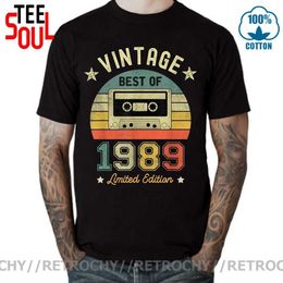 Men's T-Shirts Retro Limited Edition 1989 Best 30th Birthday Box T-shirt Mens Retro T-shirt Womens Retro Born in 1989 Top T-shirtL2405