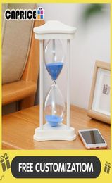 Other Clocks Accessories Hourglass 60 Minutes Wood Sand Glass Watch Count Down Timer Timing Home Desk Decoration Wedding Favours 2629279