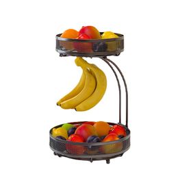 New Storage Rack Fruit and Vegetable Basket Double Layer Detachable Basket Household Life