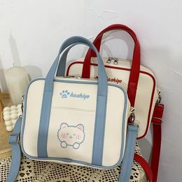 Shoulder Bags Ladies Campus Style Handbag Female Japanese Cute Kitten Embroidery Jk Uniform Bag Women Girl Messenger