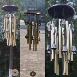 Decorative Figurines Outdoor Living Wind Chimes Yard Garden Tubes Bells Copper Antique Windchime Wall Hanging Home Decor Decoration