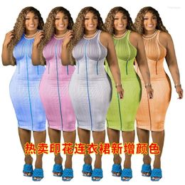 Beach Exit Dress Cover Up Swim Suit Holiday Outfits For Women Summer Vest Stripe Print Sexy Polyester Saida De Praia 2024