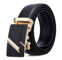 Genuine Leather Belts For Men Automatic Male Belts Cummerbunds Leather Belt Men drop Black Belts cinturon hombr6599548