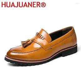 Casual Shoes Mens Loafers Leather Slip On Oxford For Men Tassel Black Formal Business Designer Fashion