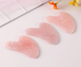 2021 Pink Crystal Heart Shaped Jade Massager Stones V Face Chinese Acupuncture Pressure Treatment FACIAL MASSAGETOOL Gua Sha board3107374