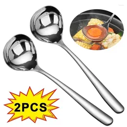 Spoons 2/1Pcs Stainless Steel Spoon Thicken Long Handle Soup For Pot Scoops Colander Home Kitchen Tableware Cooking Utensils