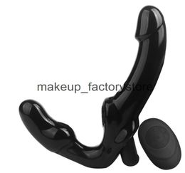 Massage Wireless Remote Lesbian GSpot Clit Vibrator Dildo Adults Strapless Strapon Dildo Sex Toys for Couples Double Head Vibrat8451038