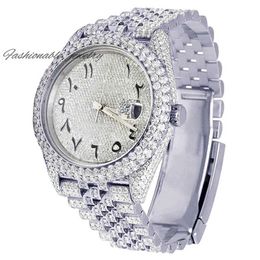 Custom Mechanical Watch Hip Hop Men Iced Out Brand Watch Setting D Colour VVS Moissanite Watch