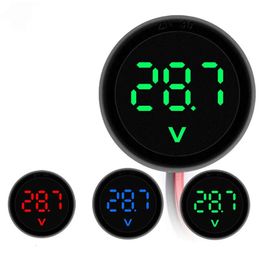 Upgrade DC 4-100V LED Display Round Volt Detector Tester Two-wire Voltmeter Digital Voltage Current Metre Car Accessories