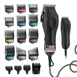 USA Pro Series Wired Hair Clippers & Trimmers for Easy Home Haircuts - Color Coded Guide Combs Included - Model 79804-100