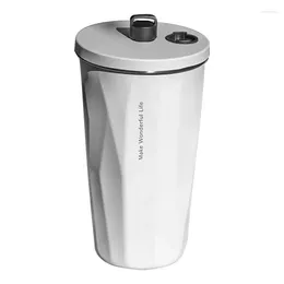 Water Bottles 600ml Insulated Mug Coffee Drinking Stainless Steel Cup With Leak Proof Sealing Ring For Car Home Party Travel