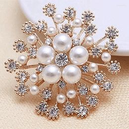 Brooches 1pc Snowflake Alloy Brooch Pin Inlaid Faux Pearls Elegant Clothing Accessories Corsage