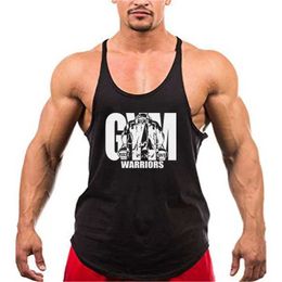 Men's Tank Tops Mens Fitness Bodybuilding Tank Tops Brand Gym Sportswear Breathable Workout Muscle Vests Summer Slveless Y Back Shirt Y240507